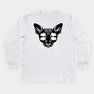 Illusion Cat INVERTED Kids Long Sleeve T-Shirt